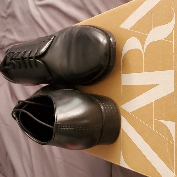 ZARA MENS BLACK DRESS SHOES size 10 ZAPATO BASIC NEW TREND - Picture 3 of 5